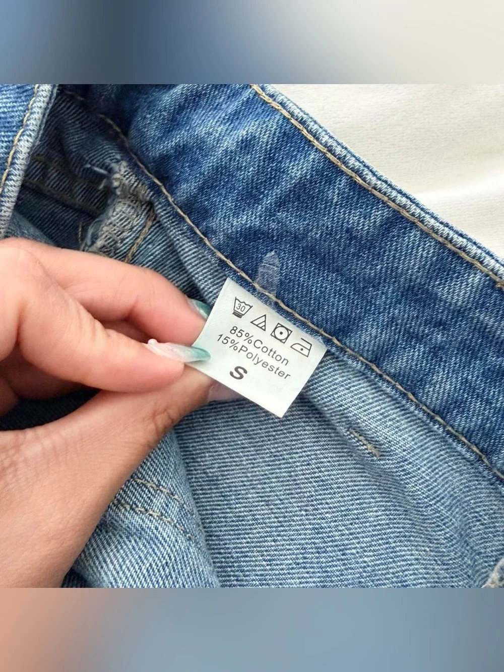 SHEIN denim buttoned skort